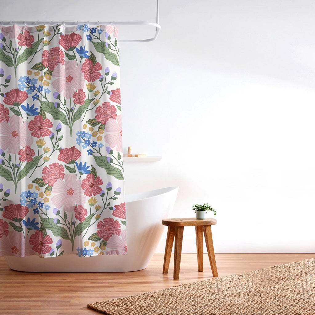 Design by Spark Wild Bloom Flowers Shower Curtain