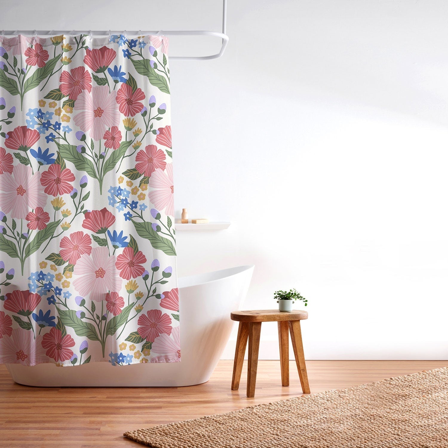 Design by Spark Wild Bloom Flowers Shower Curtain