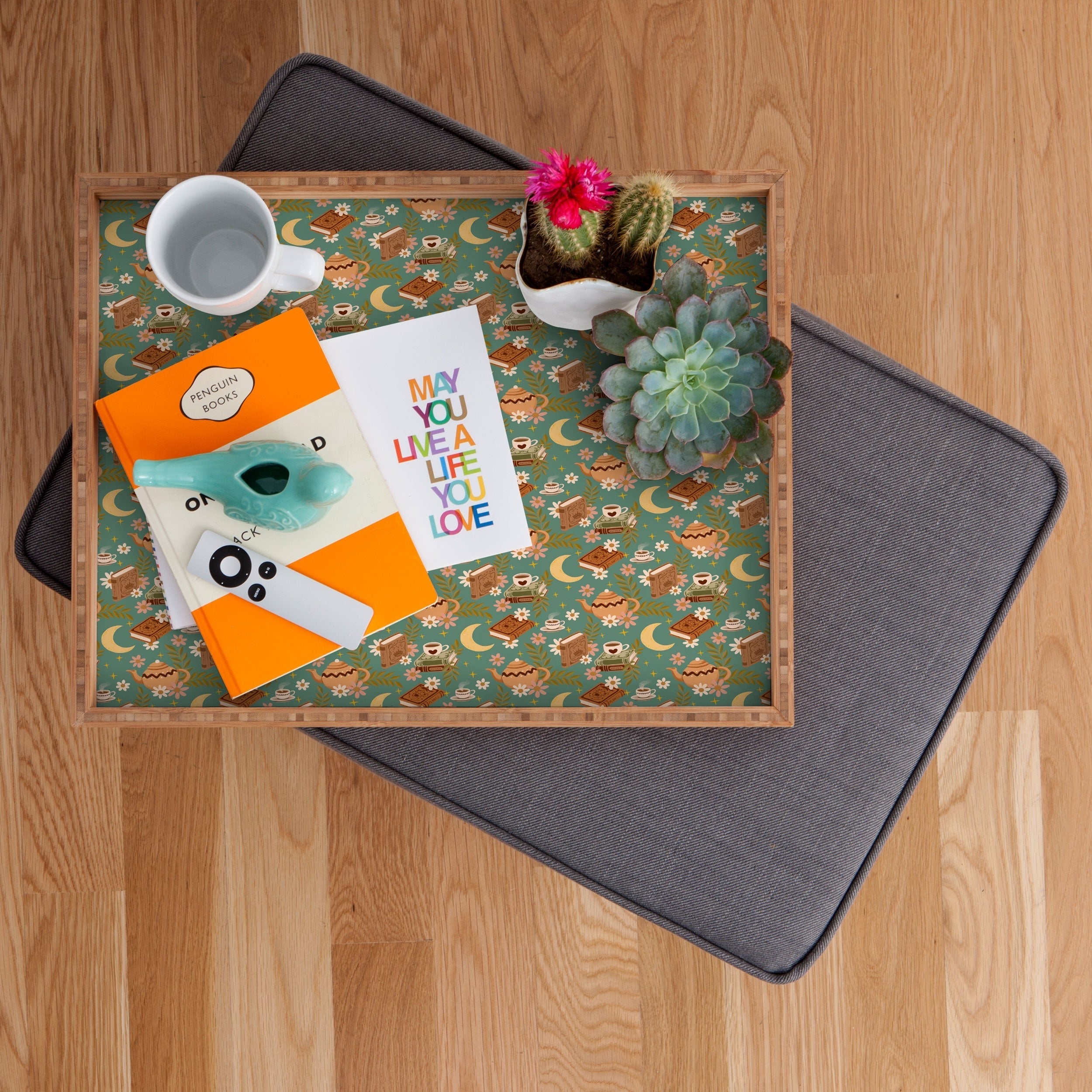 Avenie Moonlit Reading Nook I Rectangular Tray