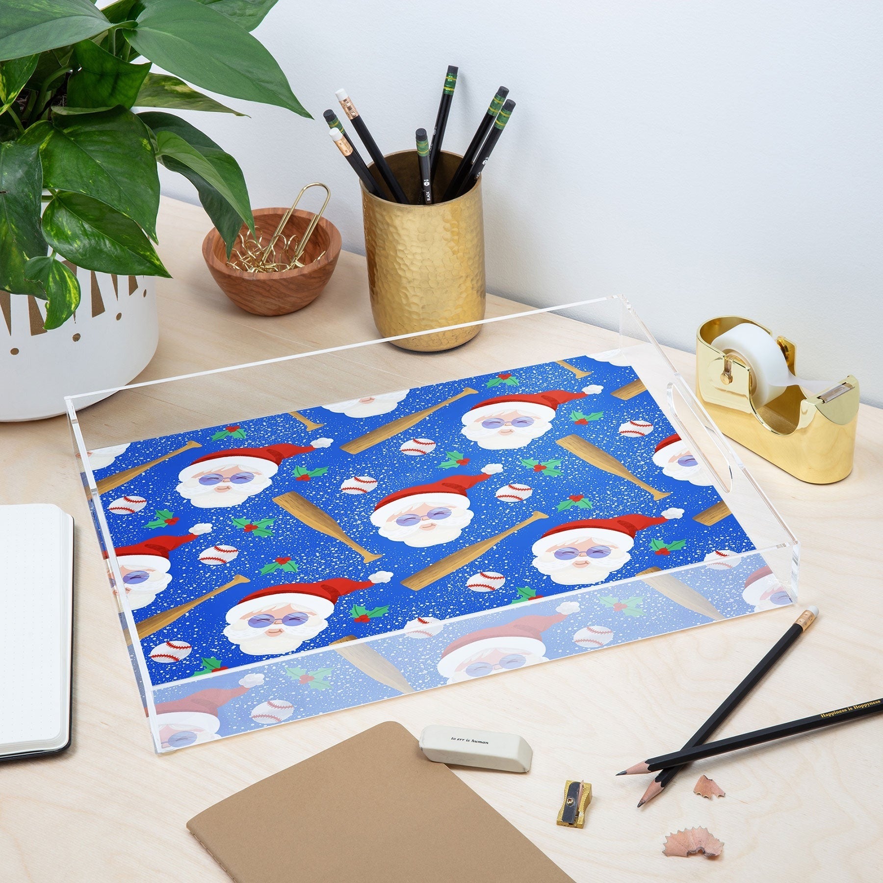 Design by Spark Sporty Baseball Santa Acrylic Tray