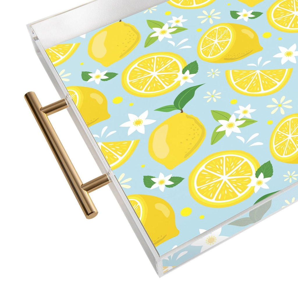 Design by Spark Lemony Fresh Florals Acrylic Tray