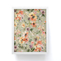 Ninola Design Botanic Retreat Painterly Tropical Flowers Sage Green Framed Mini Art Print