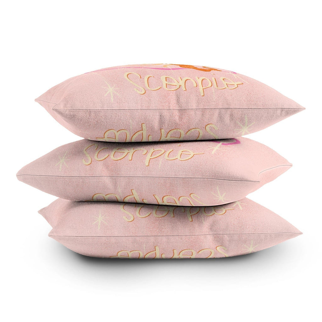 Little Om Zodiac Sign Scorpio Outdoor Throw Pillow