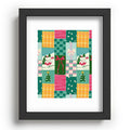 LouBruzzoni Cozy Christmas Patchwork Recessed Framing Rectangle