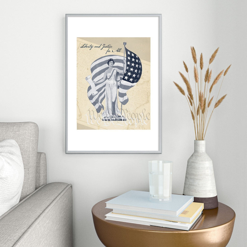 DENY Designs Liberty and Justice Woman Metal Framed Art Print