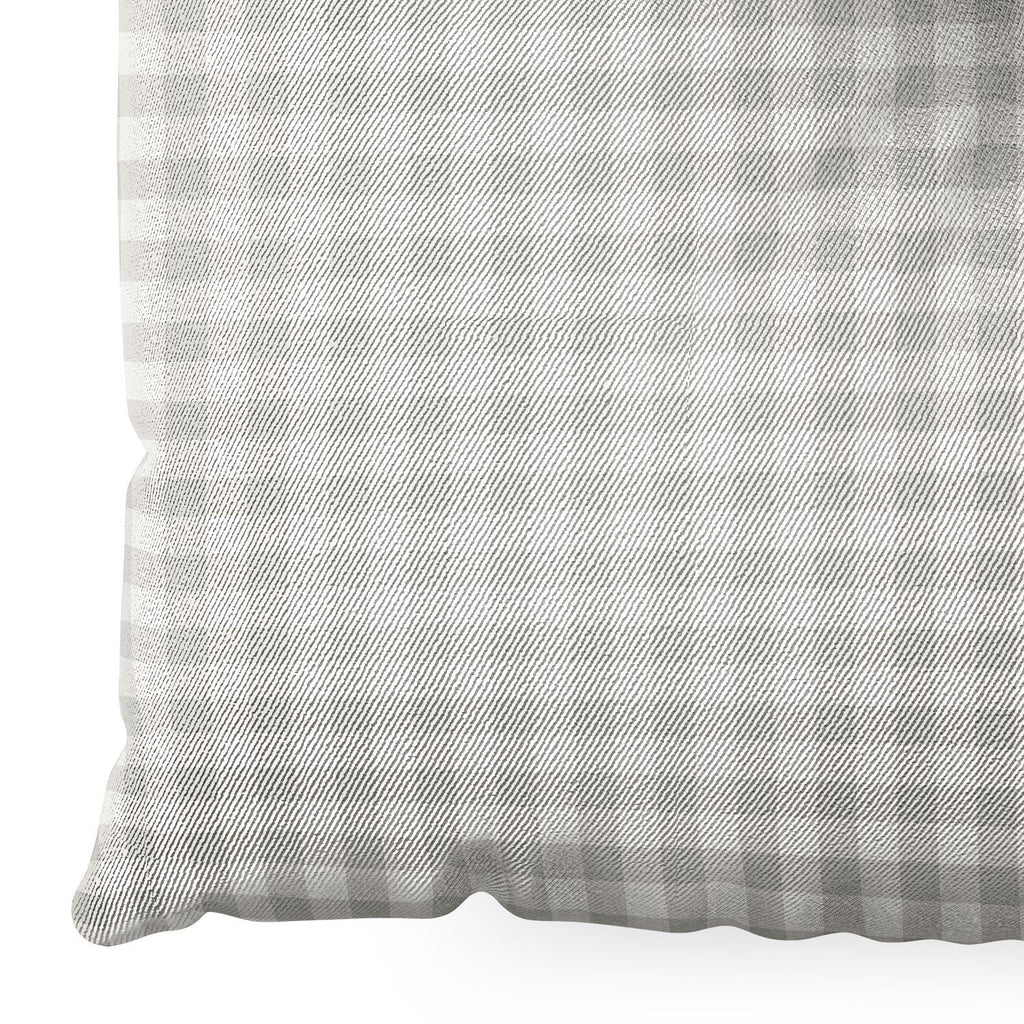 Colour Poems Gingham Plaid Pattern Cloud White Floor Pillow Square