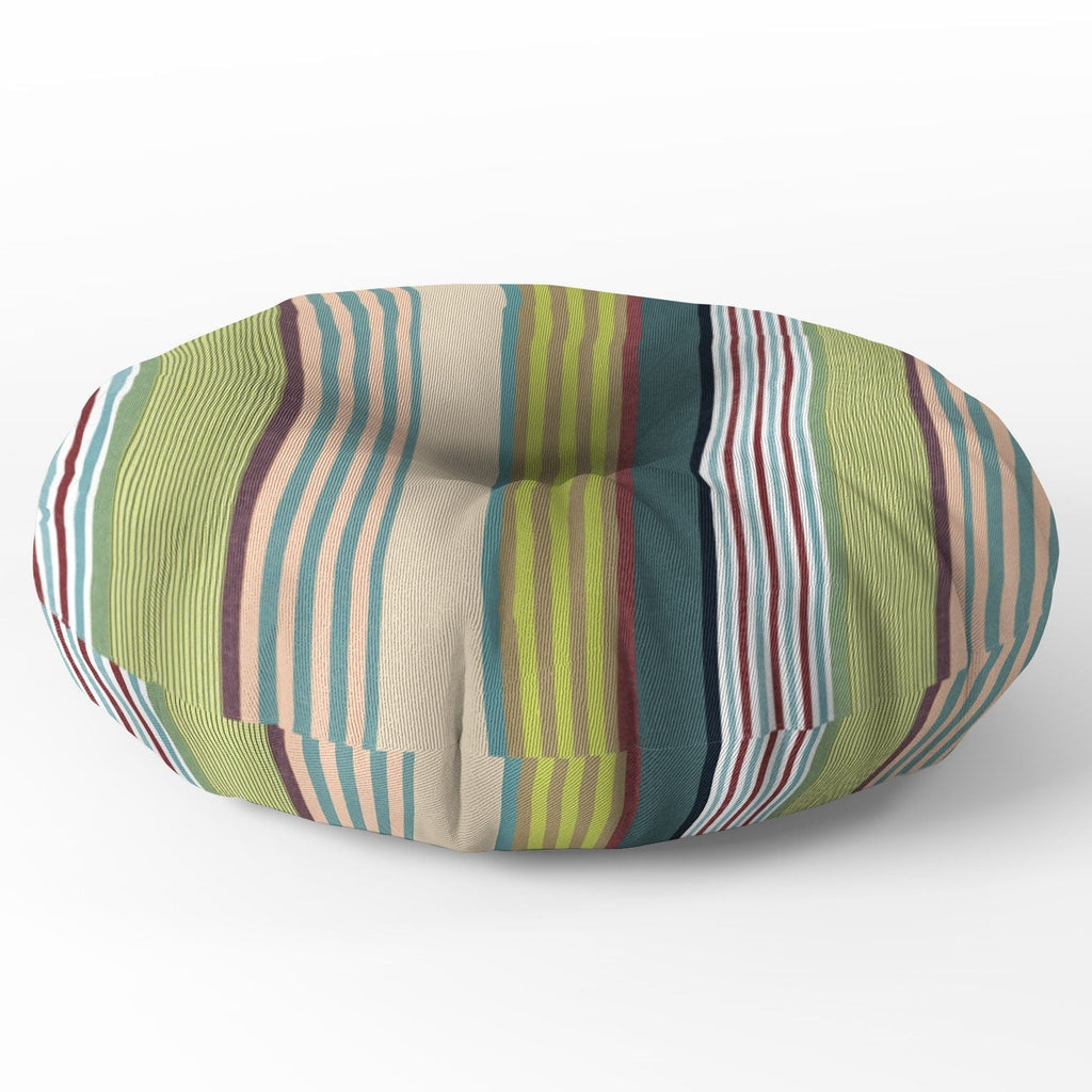 Marta Barragan Camarasa Colorful Stripe Delight Floor Pillow Round
