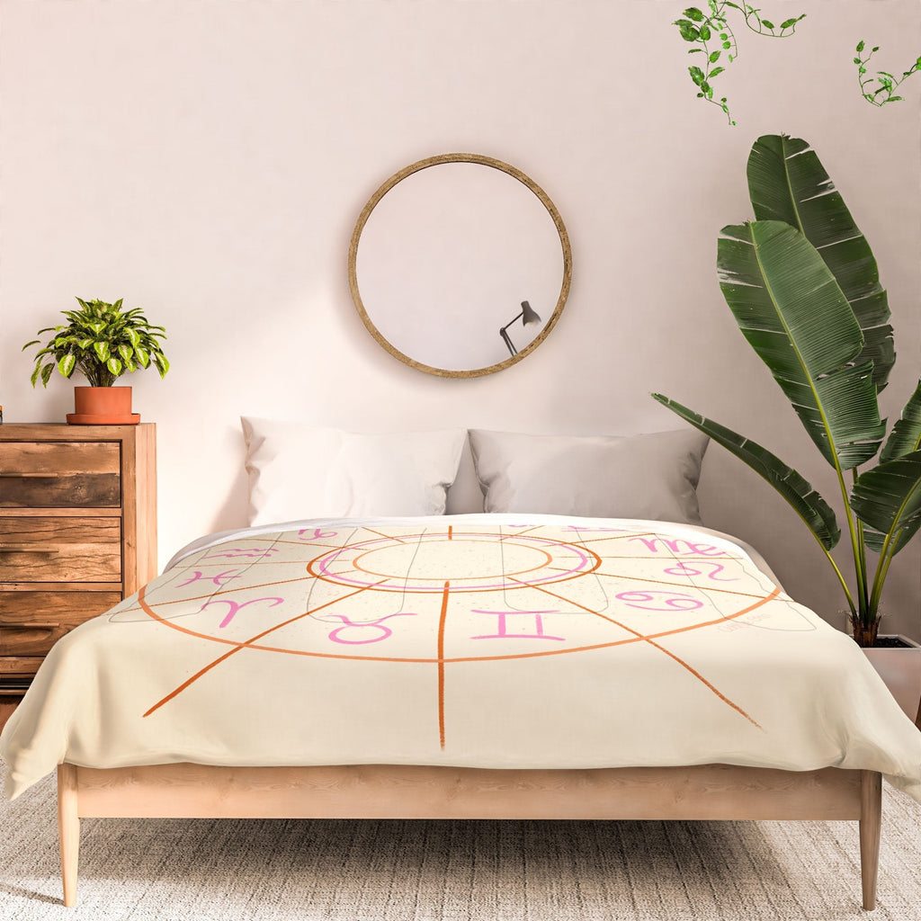 Little Om Zodiac Signs cream Comforter