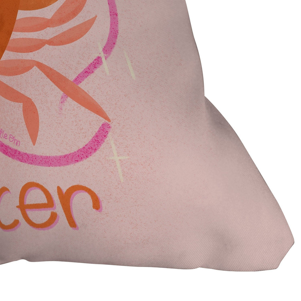 Little Om Zodiac Signs Cancer Outdoor Throw Pillow