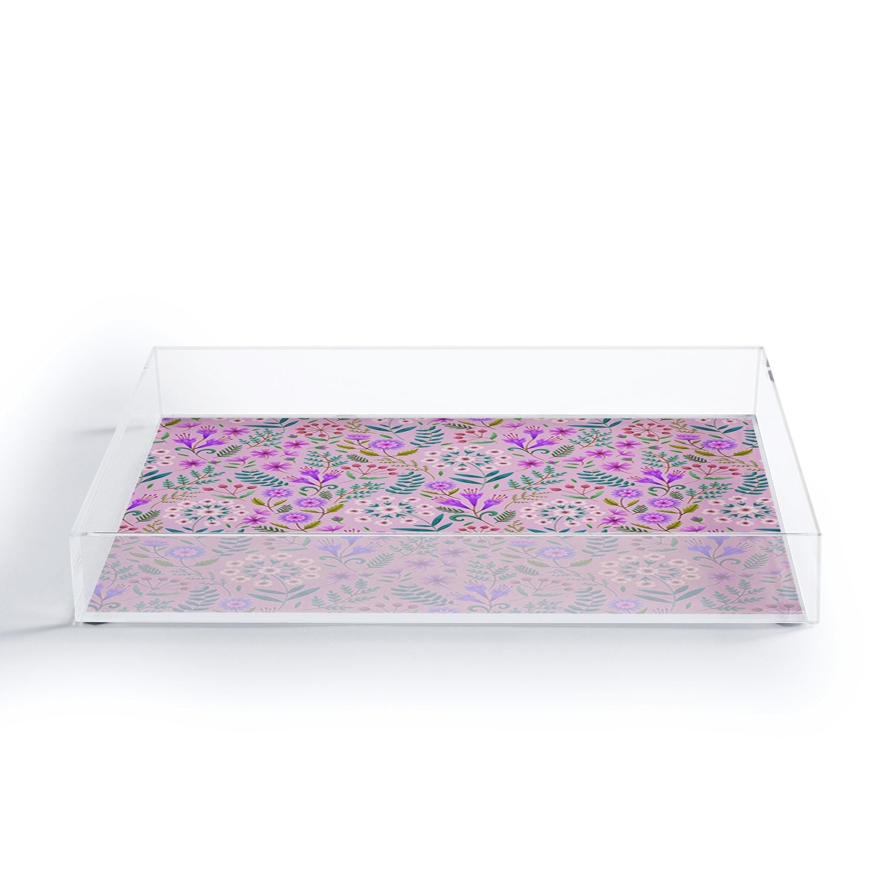 Pimlada Phuapradit Ditsy Purple Floral Half Drop Acrylic Tray