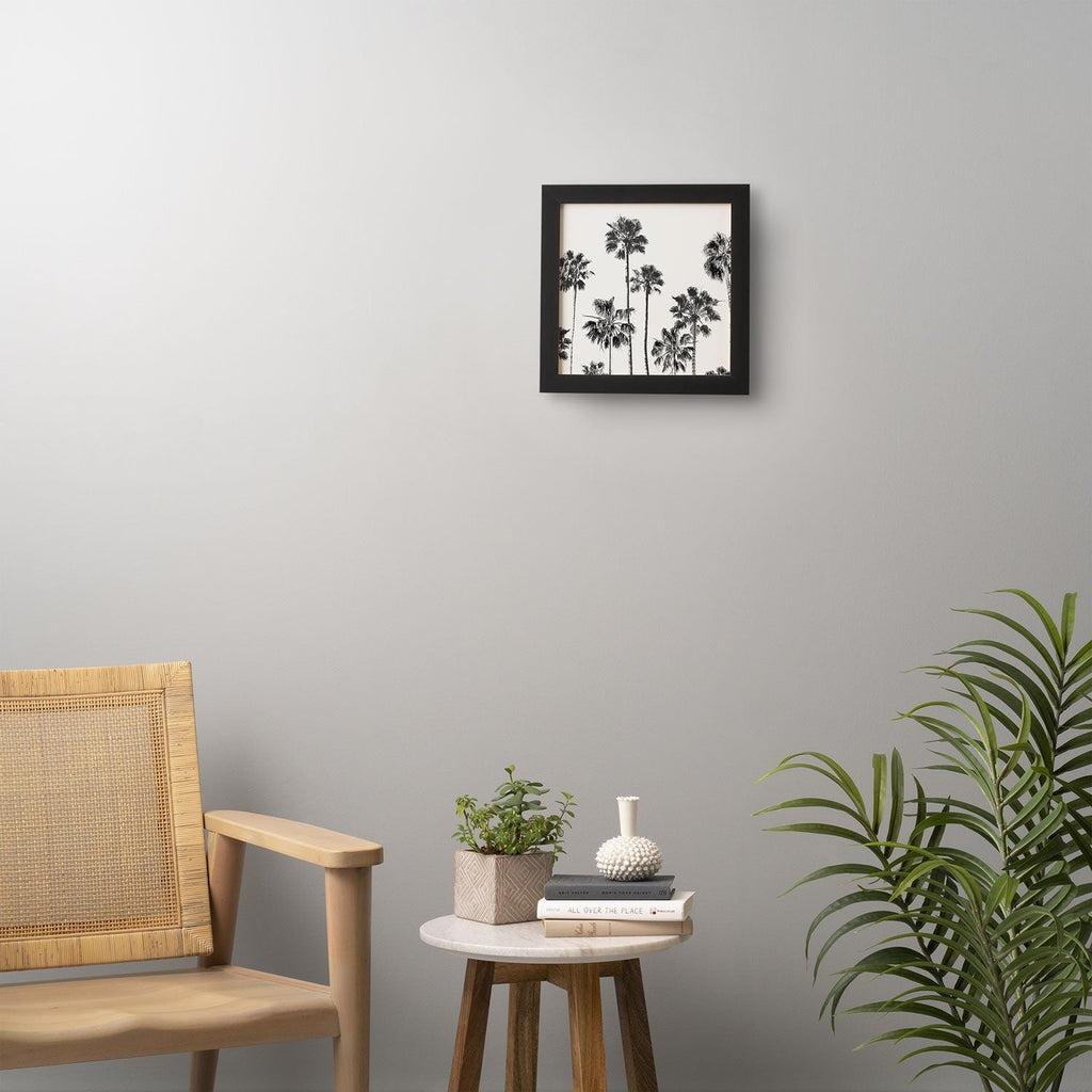 Gal Design Black And White Palms Framed Wall Art