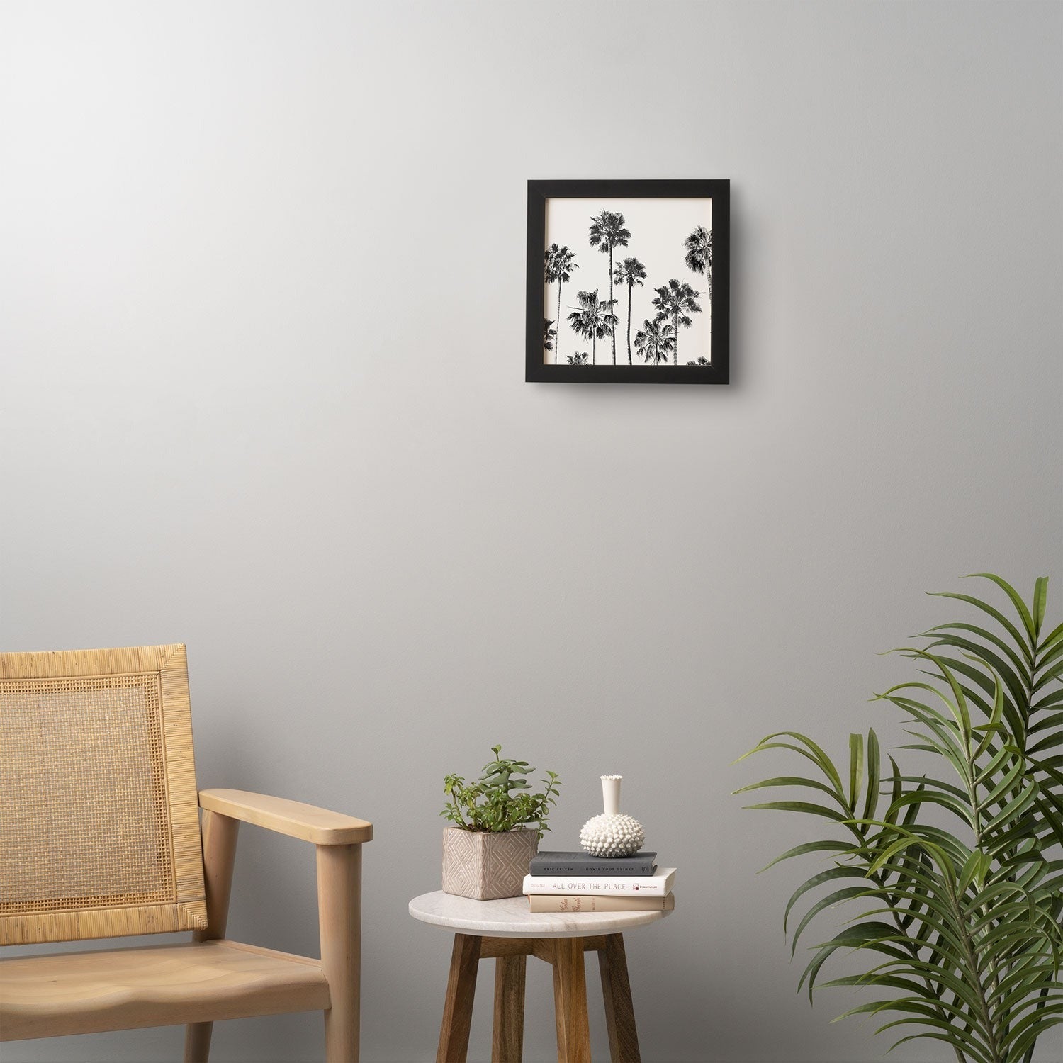 Gal Design Black And White Palms Framed Wall Art