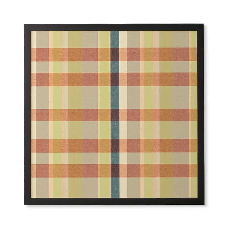 Marta Barragan Camarasa Retro Picnic Plaid Warm Tones Framed Wall Art