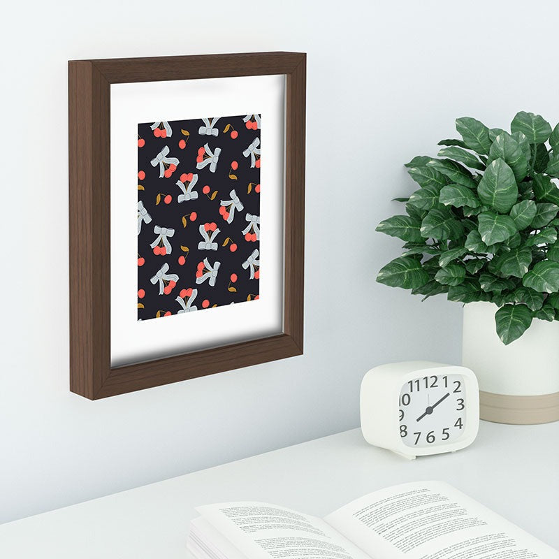 Jennifer Labre Cherries and Bows Recessed Framing Rectangle