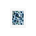 Ninola Design Botanic Retreat Ombre Abstract Watercolor Flowers Blue Navy Art Print