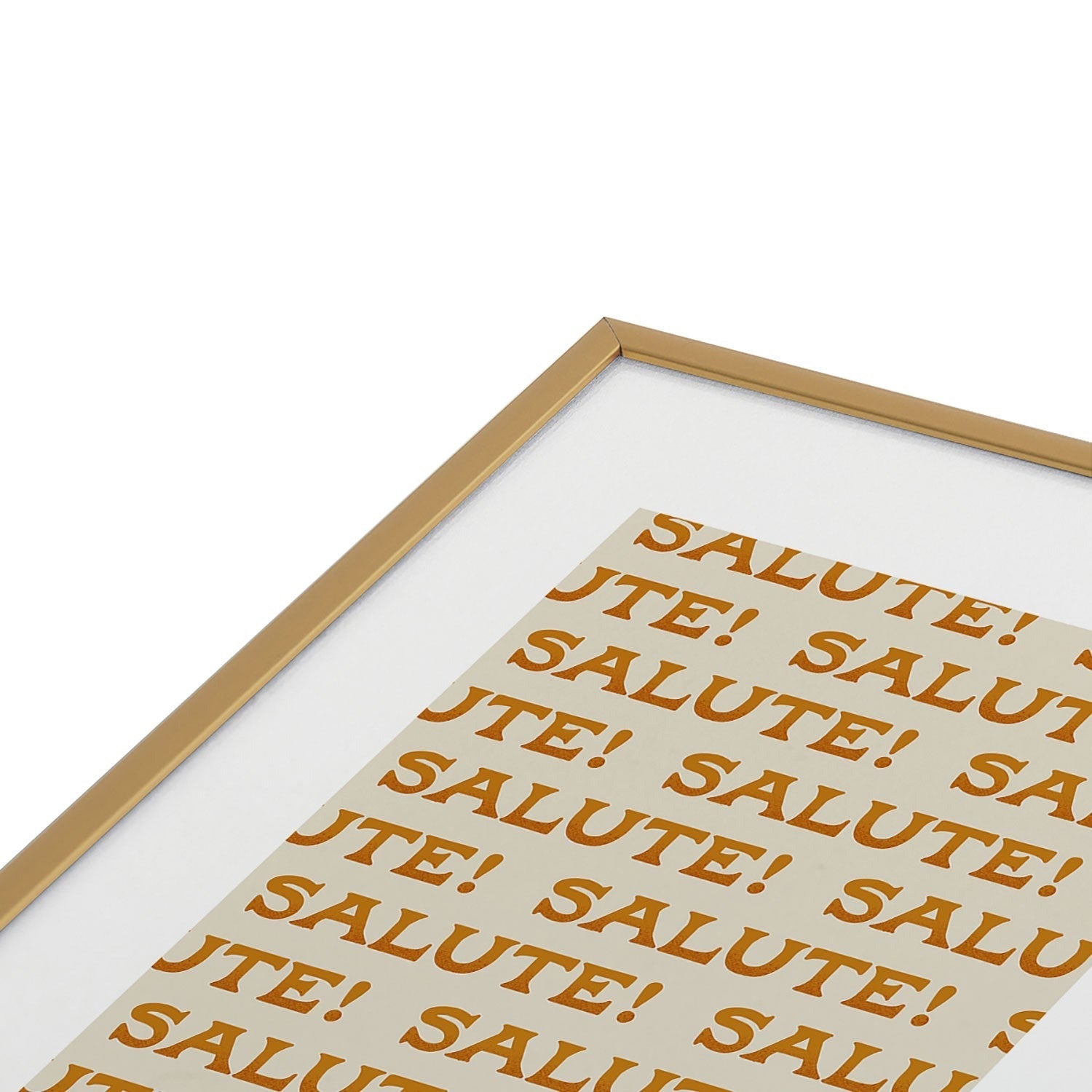 Jessica Molina Salute Gold Pattern on Cream Metal Framed Art Print