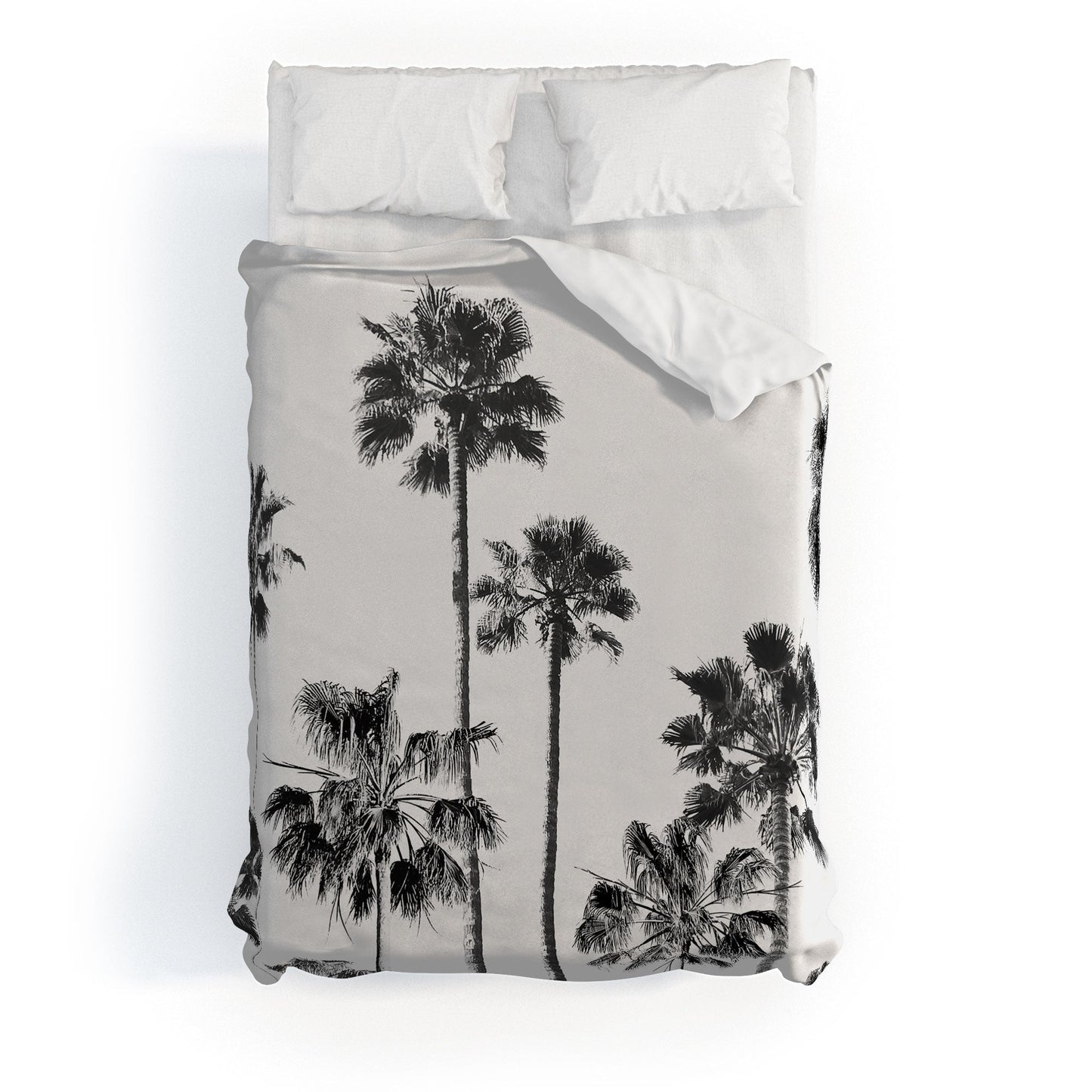 Gal Design Black And White Palms Duvet Cover