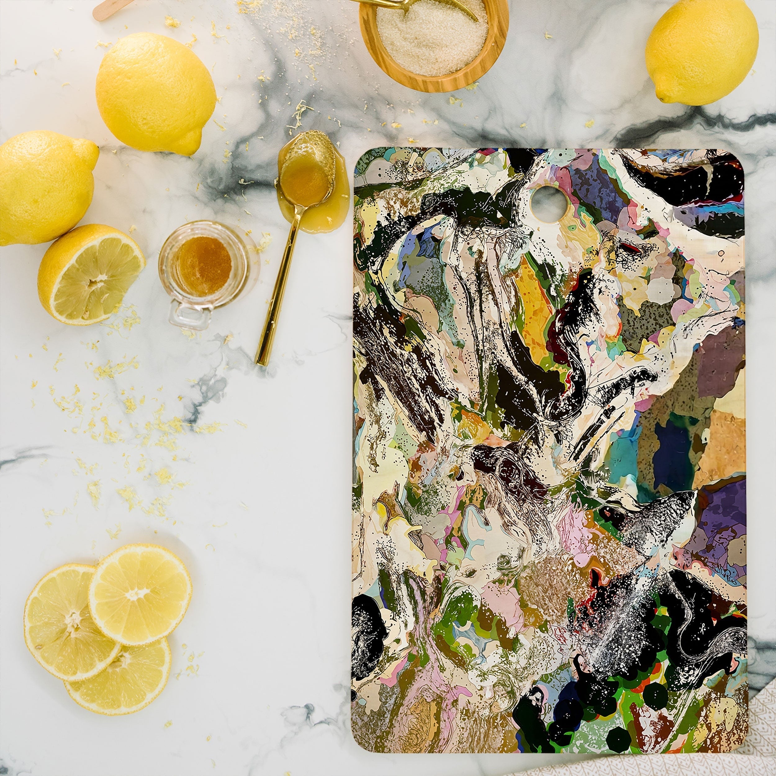 83 Oranges Echoes Beneath the Surface Cutting Board Rectangle