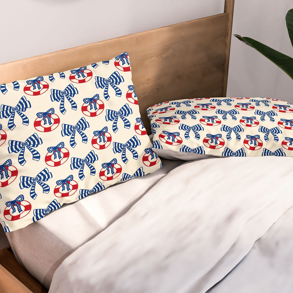 Design by Spark Nautical Christmas Bows Pillow Shams