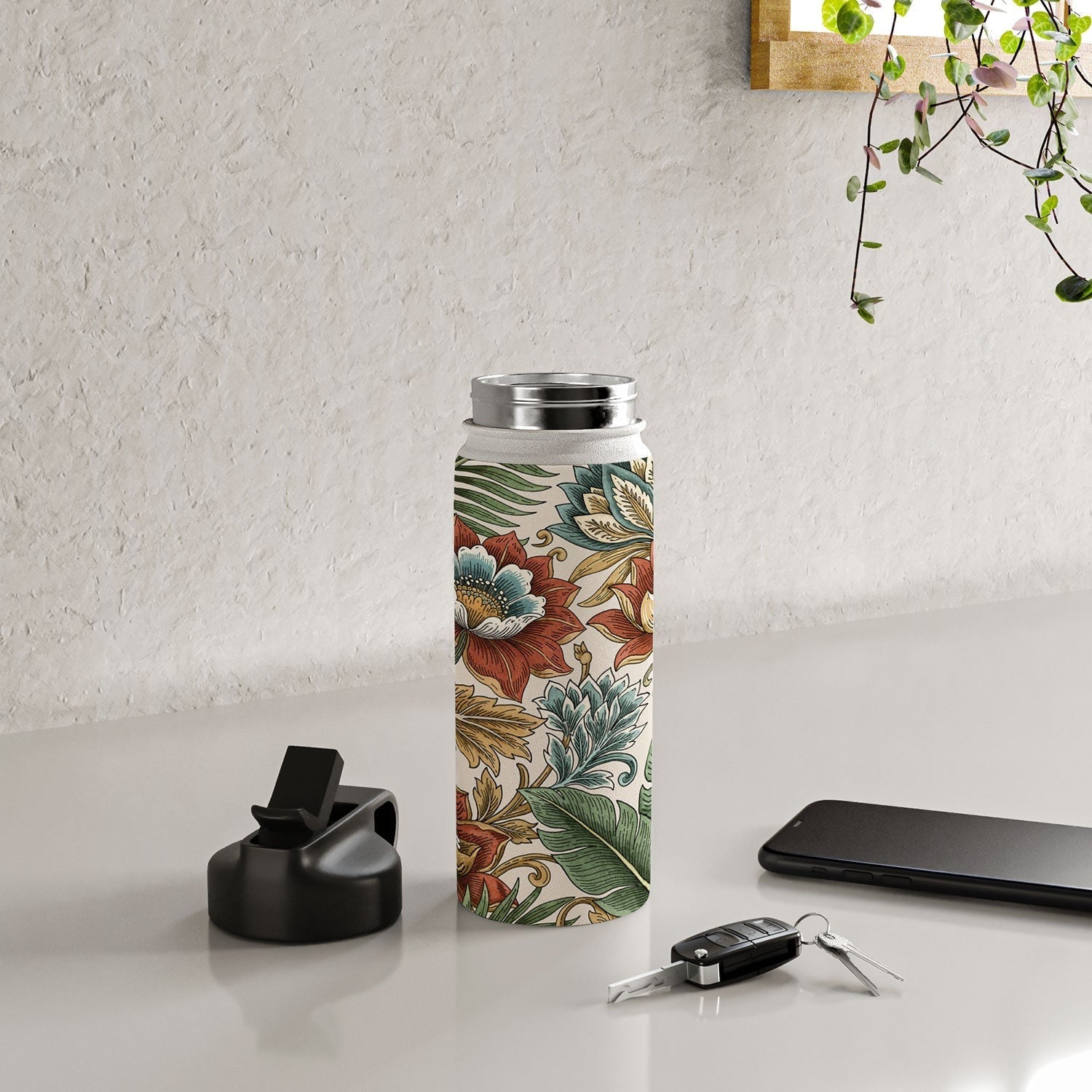 Marta Barragan Camarasa Retro Jungle Garden Water Bottle