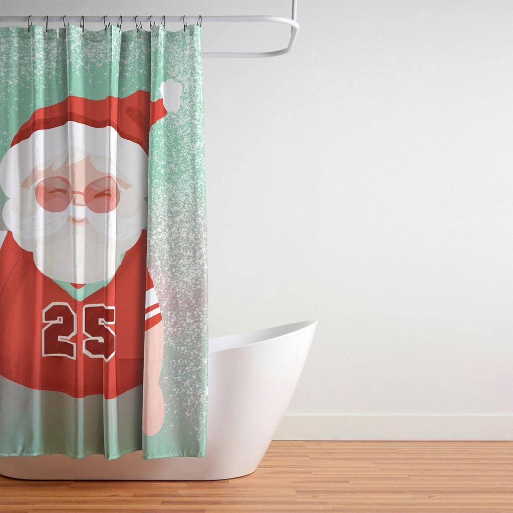 Design by Spark Sporty Football Santa Shower Curtain