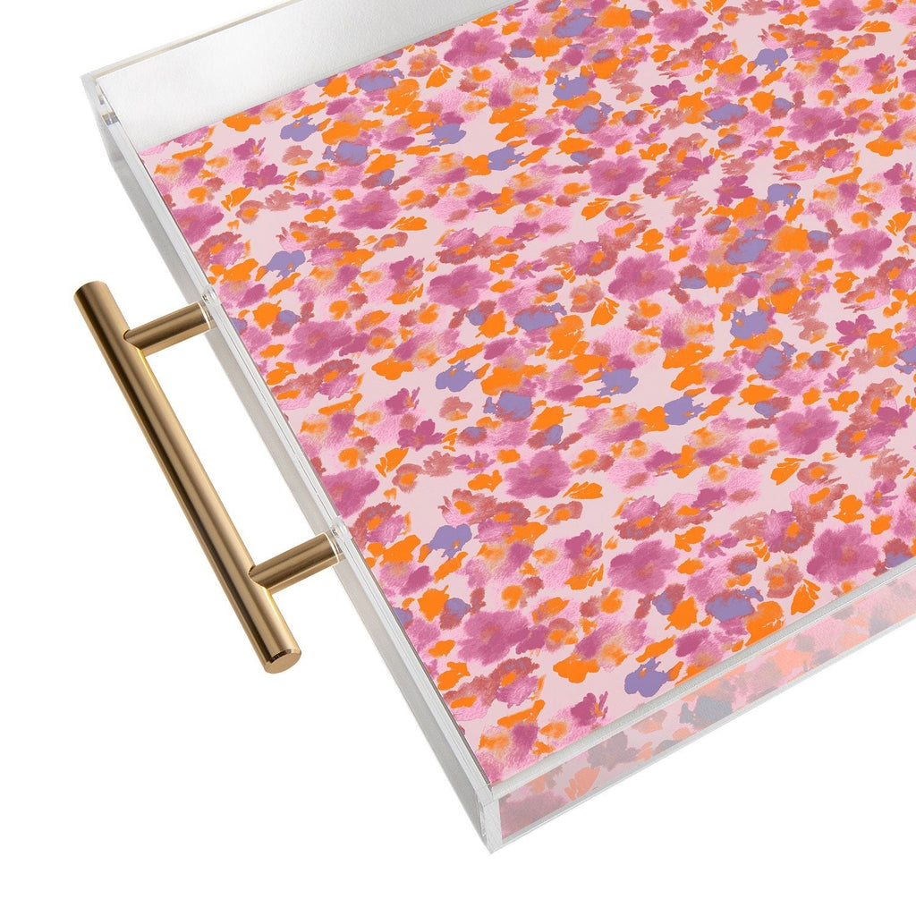 Gabriela Fuente Day Dreaming Watercolor Pink Acrylic Tray
