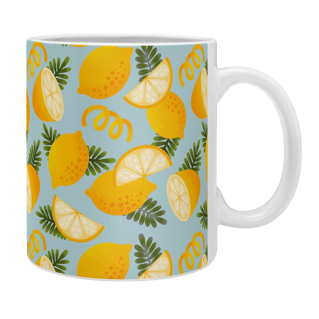 Jessica Molina Lemon Pattern on Sky Blue Coffee Mug