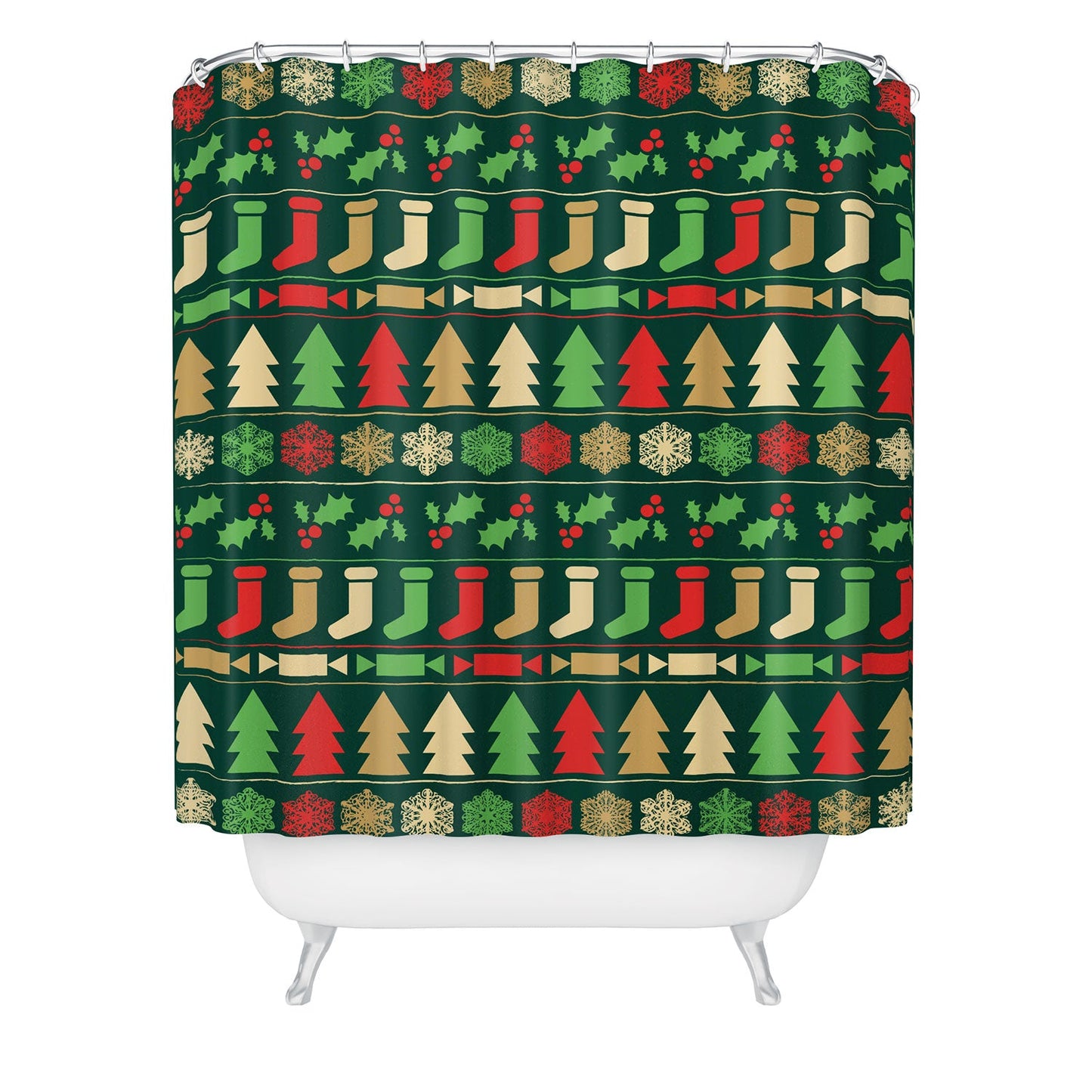 Fimbis Classic Christmas Shower Curtain