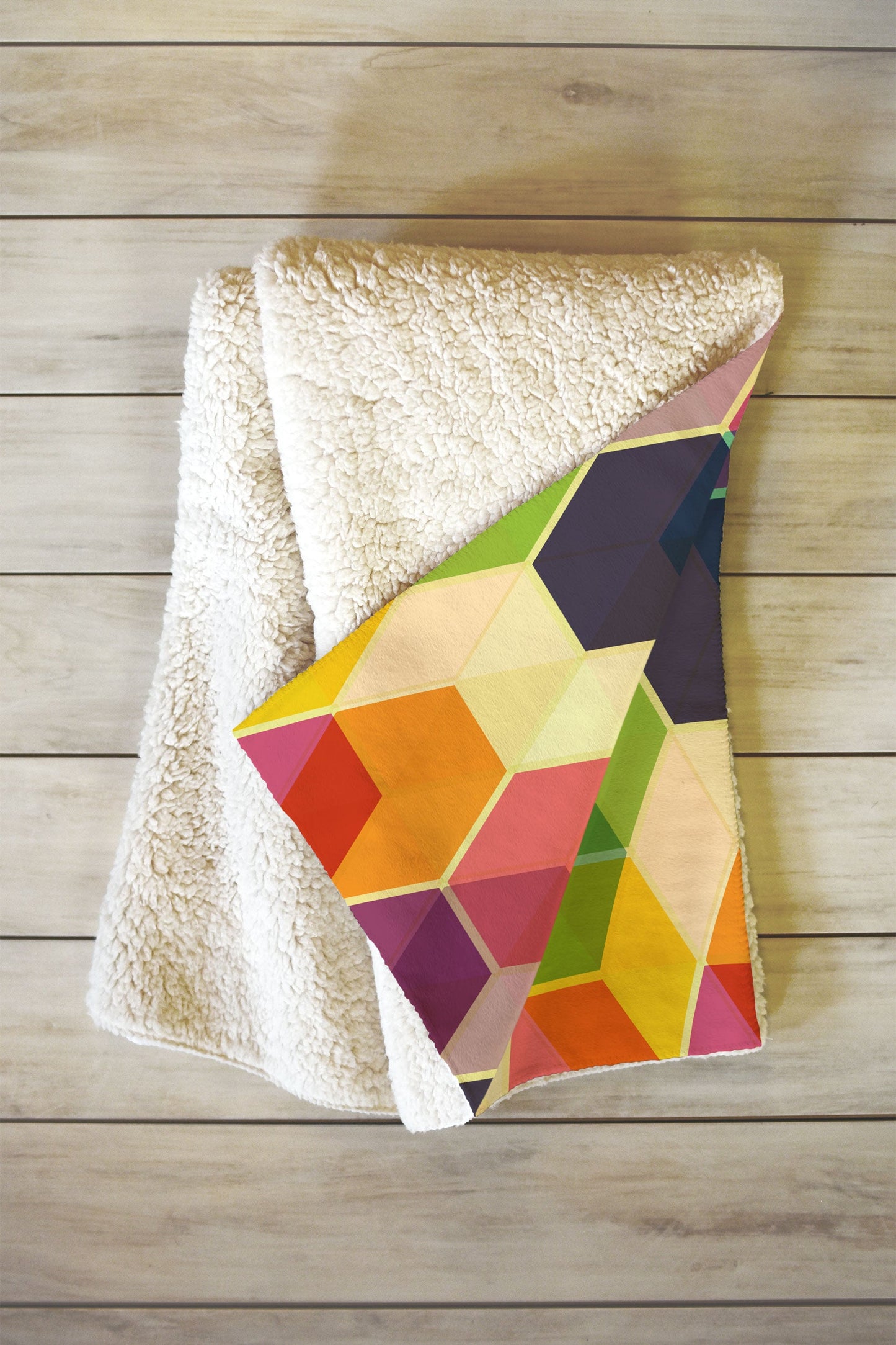 Fimbis Retro Hexagonzo Fleece Throw Blanket