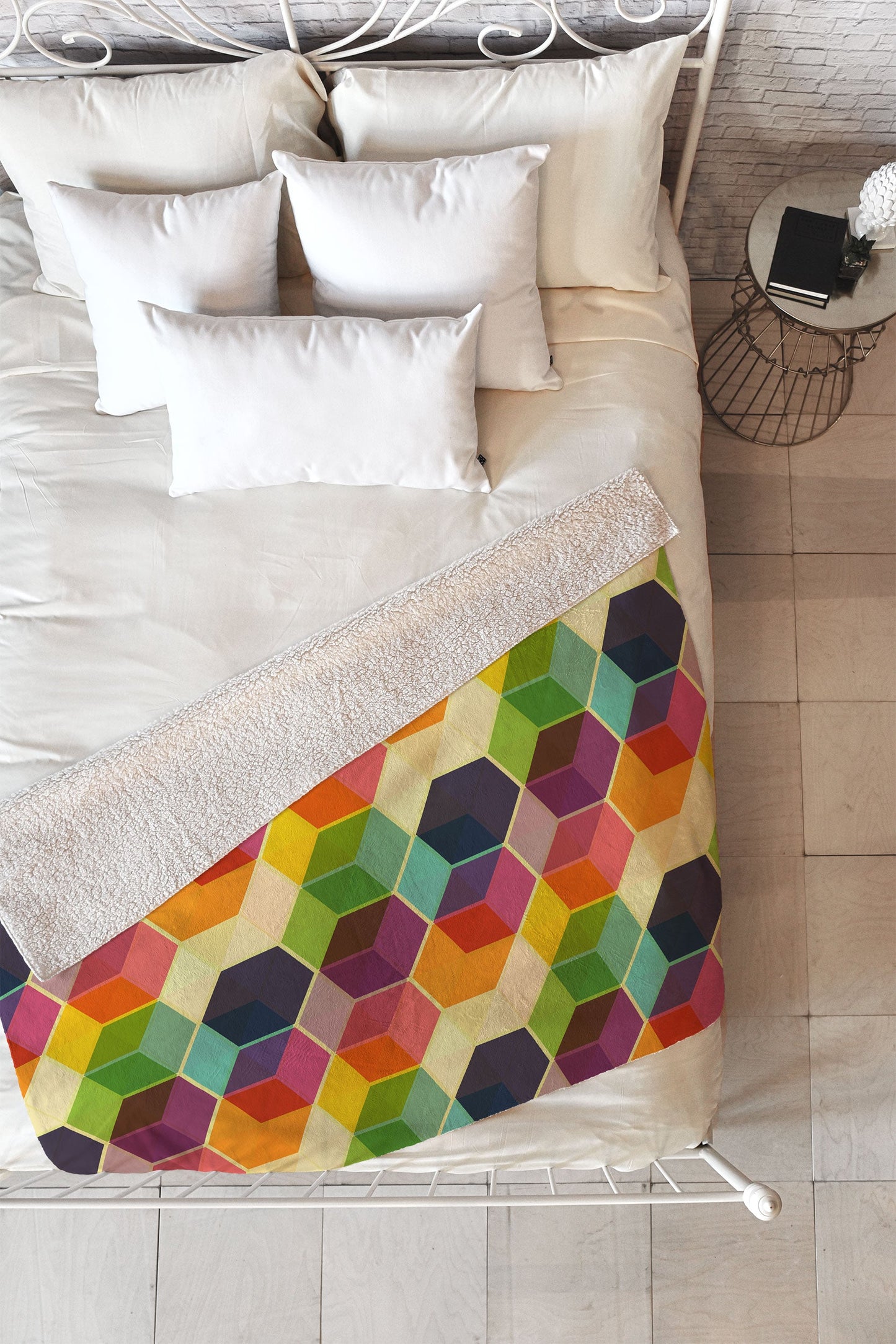 Fimbis Retro Hexagonzo Fleece Throw Blanket