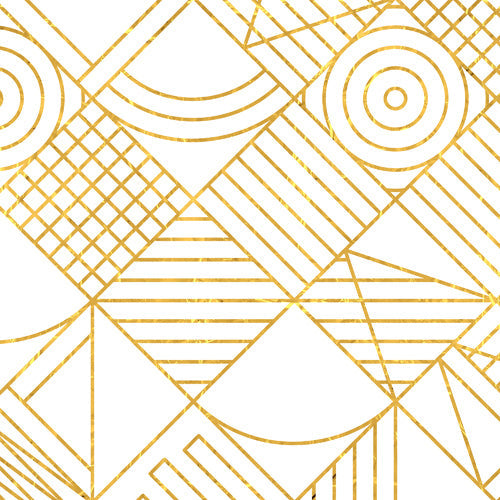 Fimbis Whackadoodle White and Gold Shower Curtain