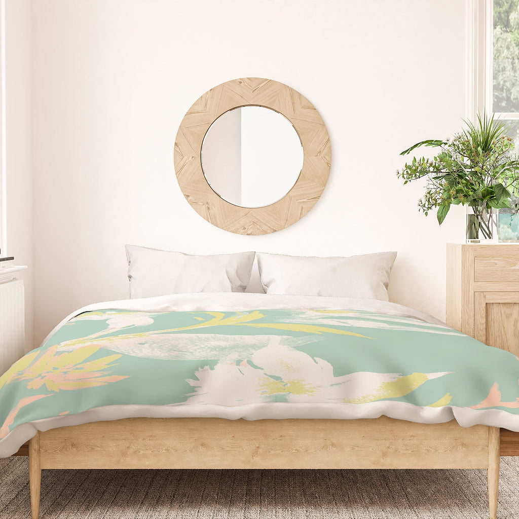 Gabriela Fuente Emma Floral Mint Duvet Cover