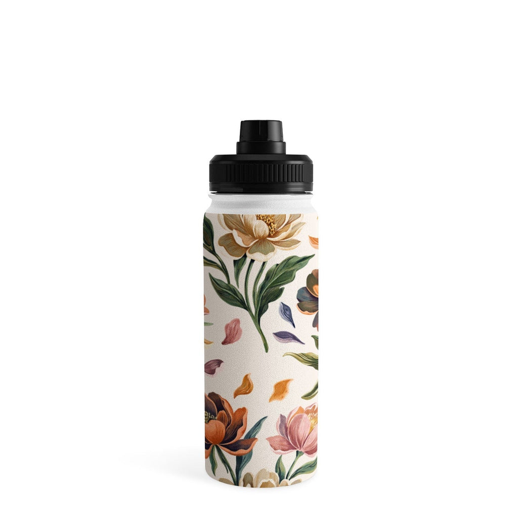 Marta Barragan Camarasa Hand Painted Peony Florals Water Bottle