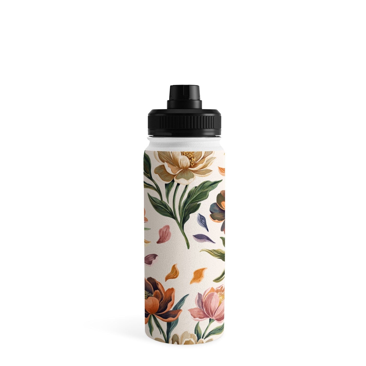 Marta Barragan Camarasa Hand Painted Peony Florals Water Bottle