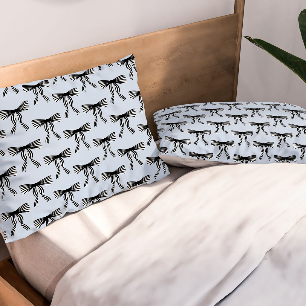 Design by Spark Black Striped Bows Pillow Shams