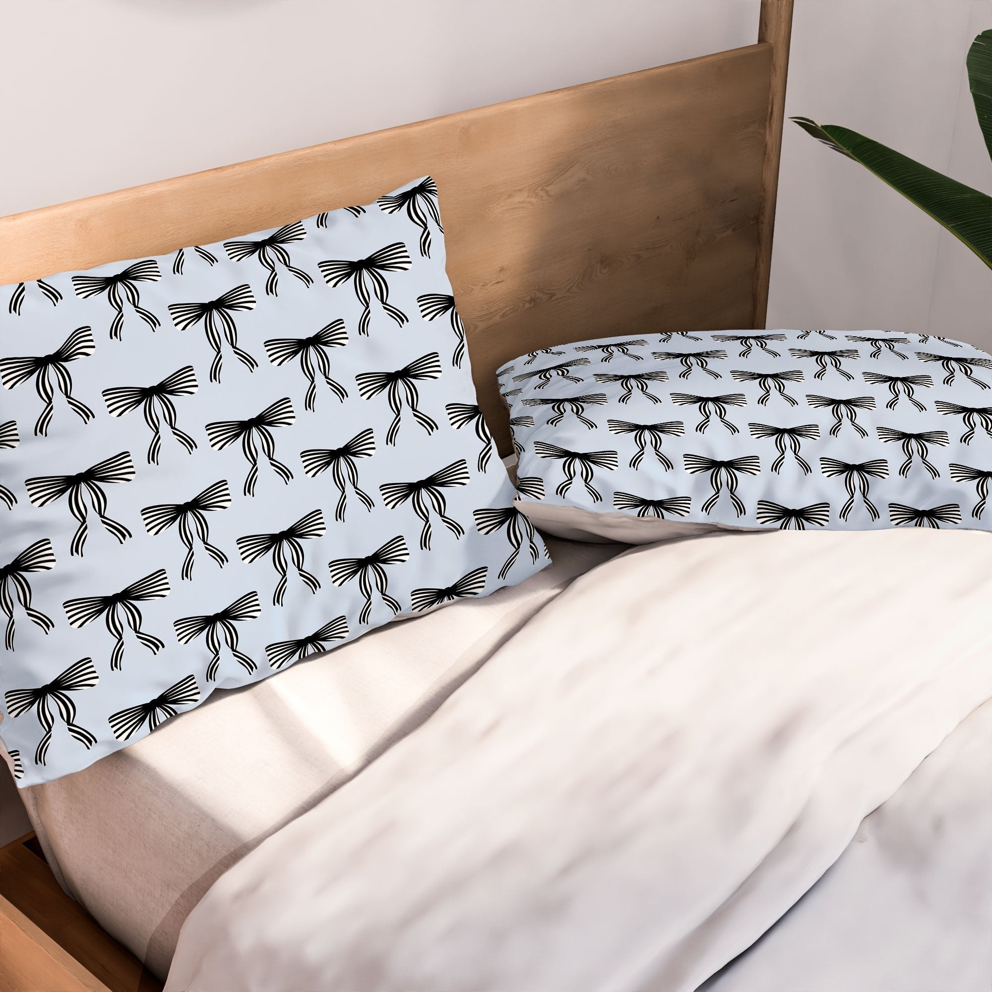 Design by Spark Black Striped Bows Pillow Shams