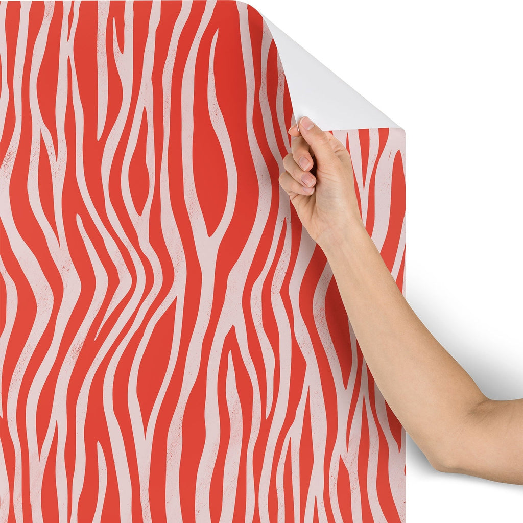 Avenie BR Red Zebra Stripe Wallpaper