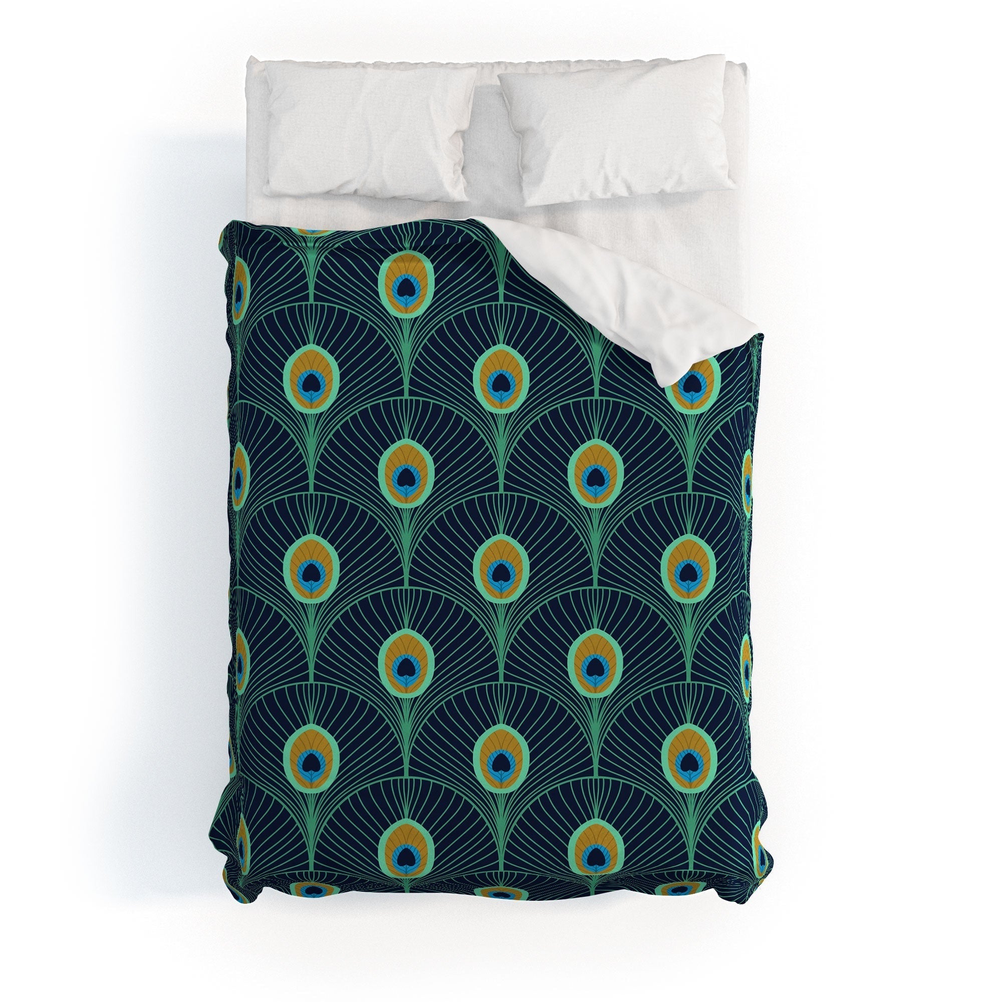 Design by Spark Peacock Deco Feathers Duvet Cover