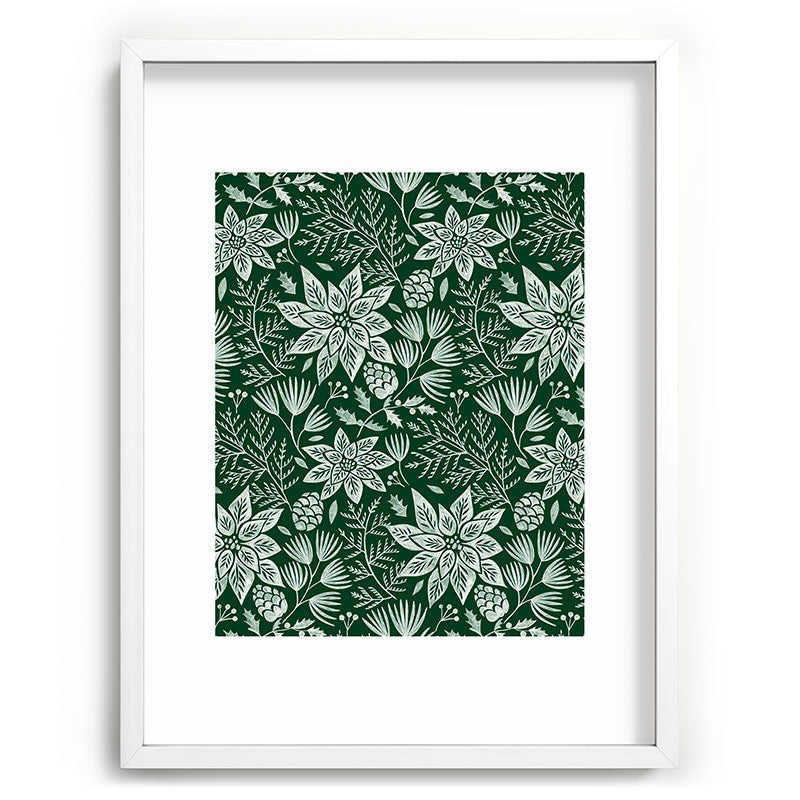 Pimlada Phuapradit Christmas Poinsettia Recessed Framing Rectangle