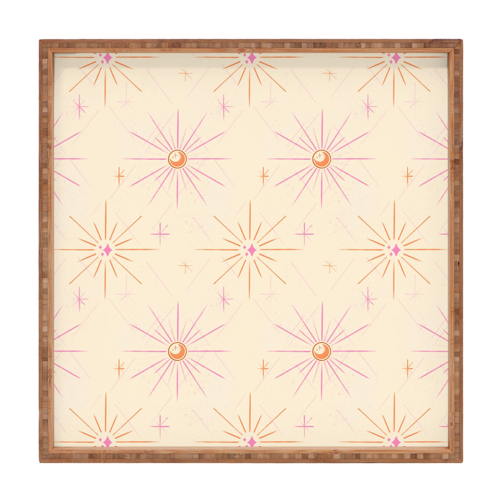 Little Om Pattern Little Moon cream Square Tray