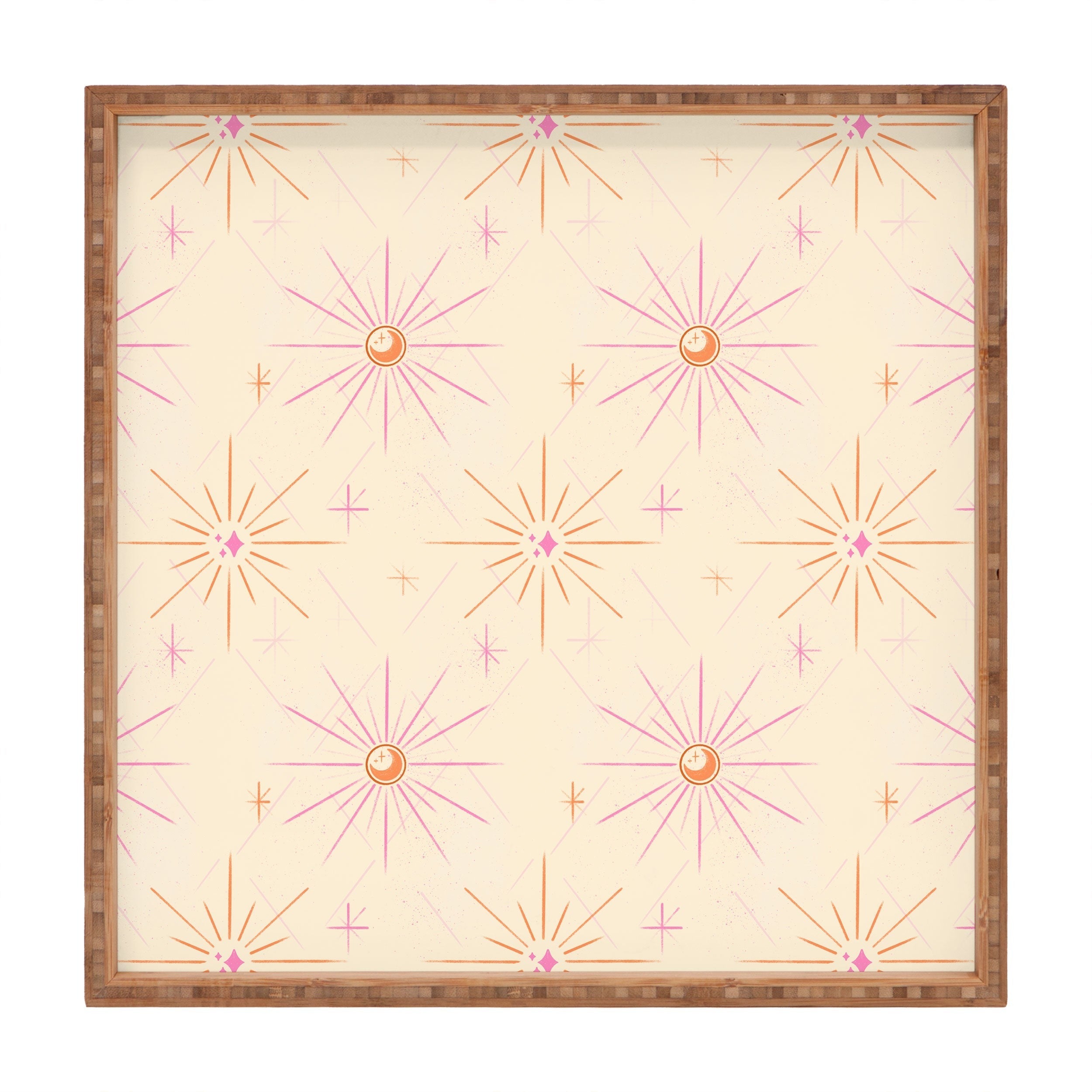 Little Om Pattern Little Moon cream Square Tray