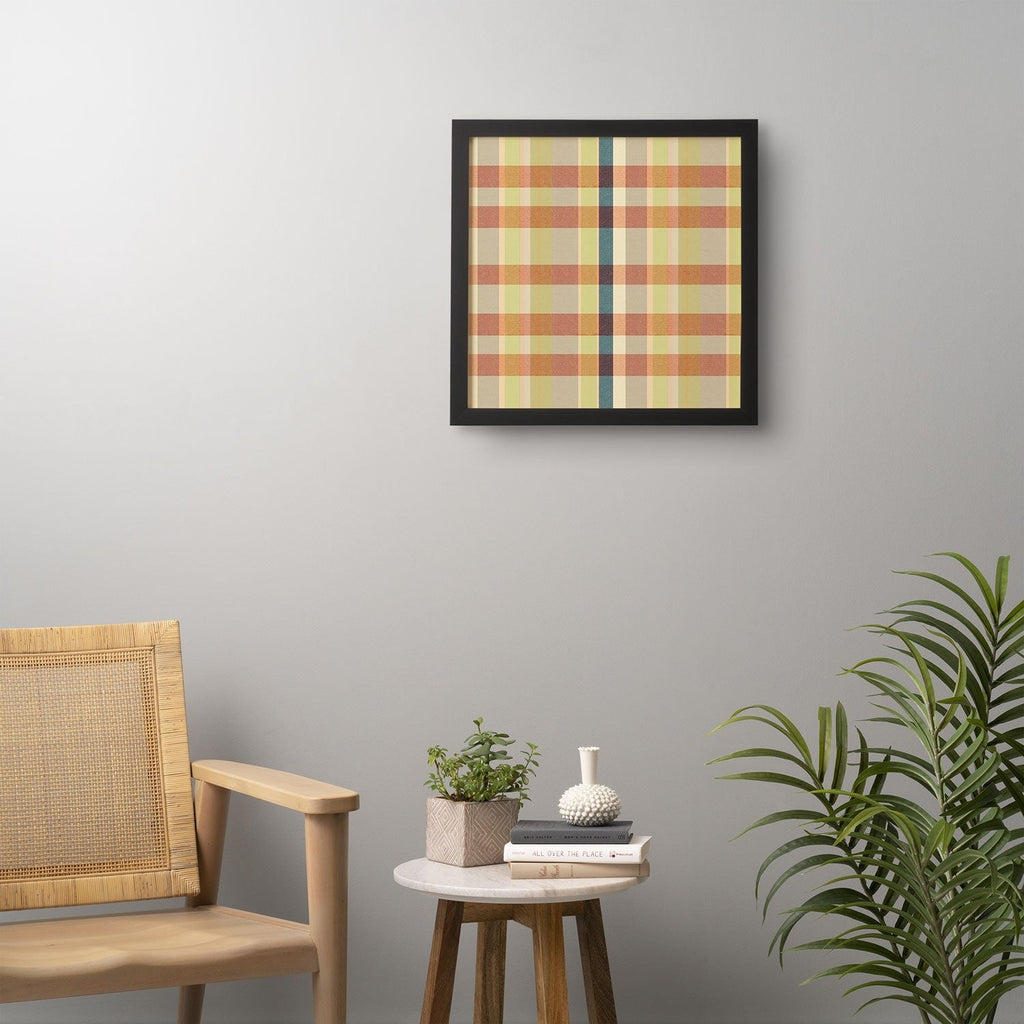 Marta Barragan Camarasa Retro Picnic Plaid Warm Tones Framed Wall Art