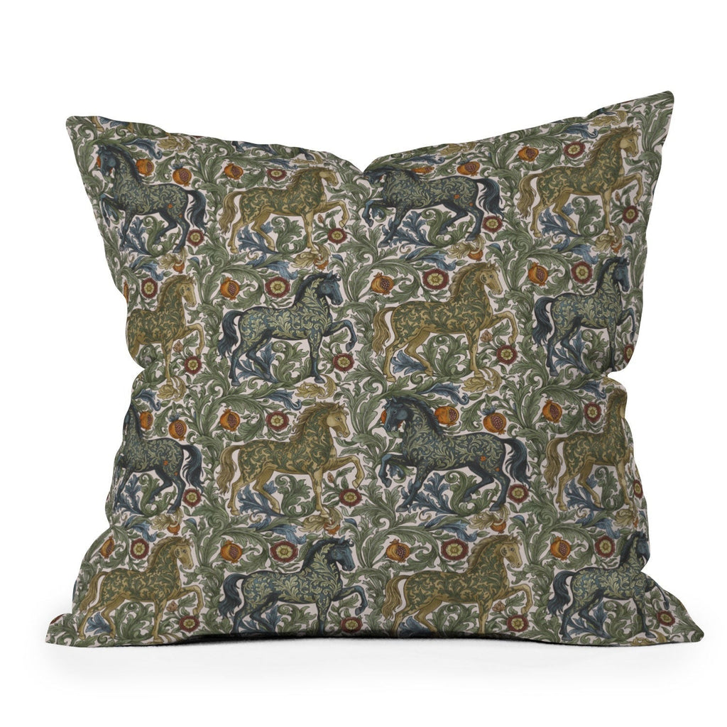 Marta Barragan Camarasa Renaissance Horse Garden Outdoor Throw Pillow