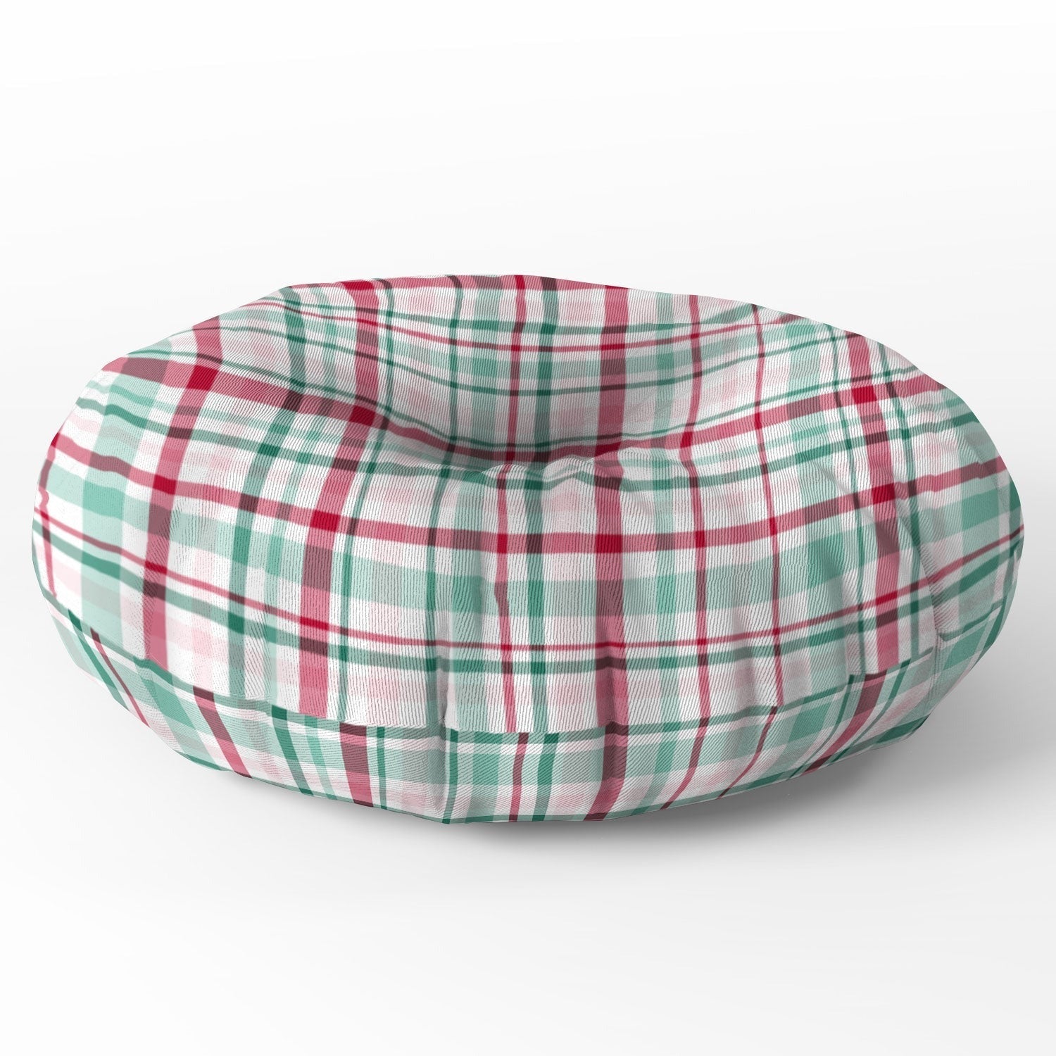 Lisa Argyropoulos Merry Vintage Plaid Floor Pillow Round