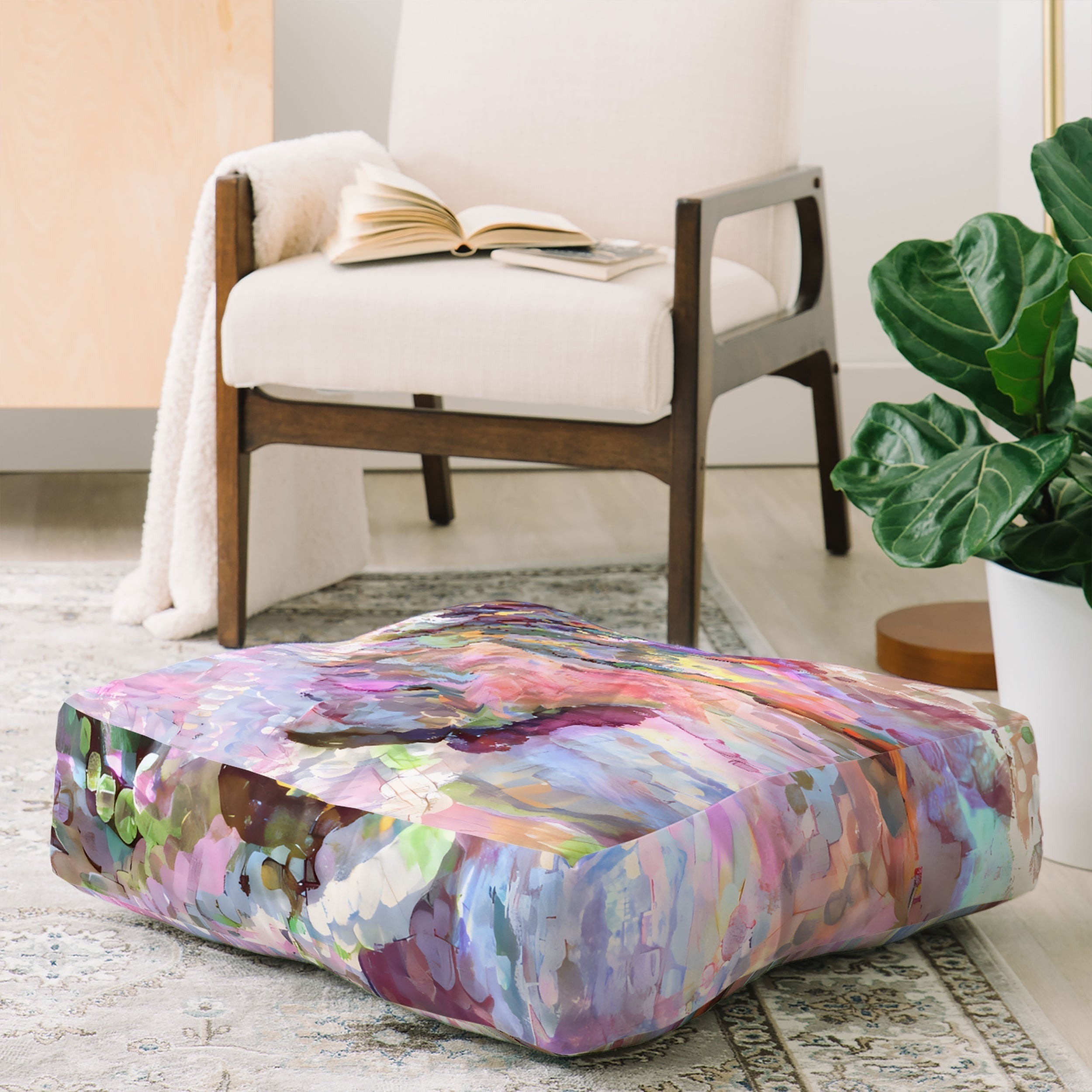 83 Oranges Sequin Haze Floor Pillow Square