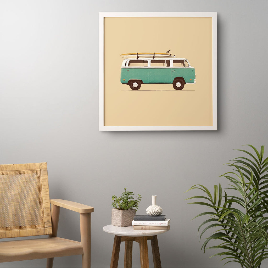 Florent Bodart Famous Cars 5 Blue Van Framed Wall Art