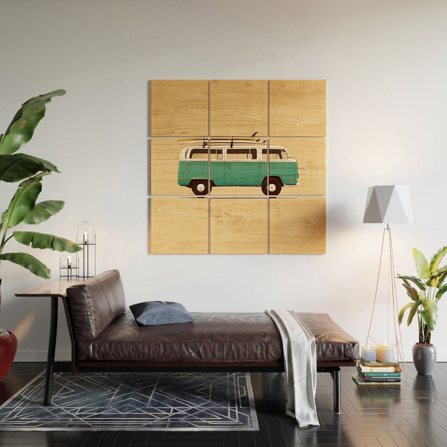 Florent Bodart Famous Cars 5 Blue Van Wood Wall Mural