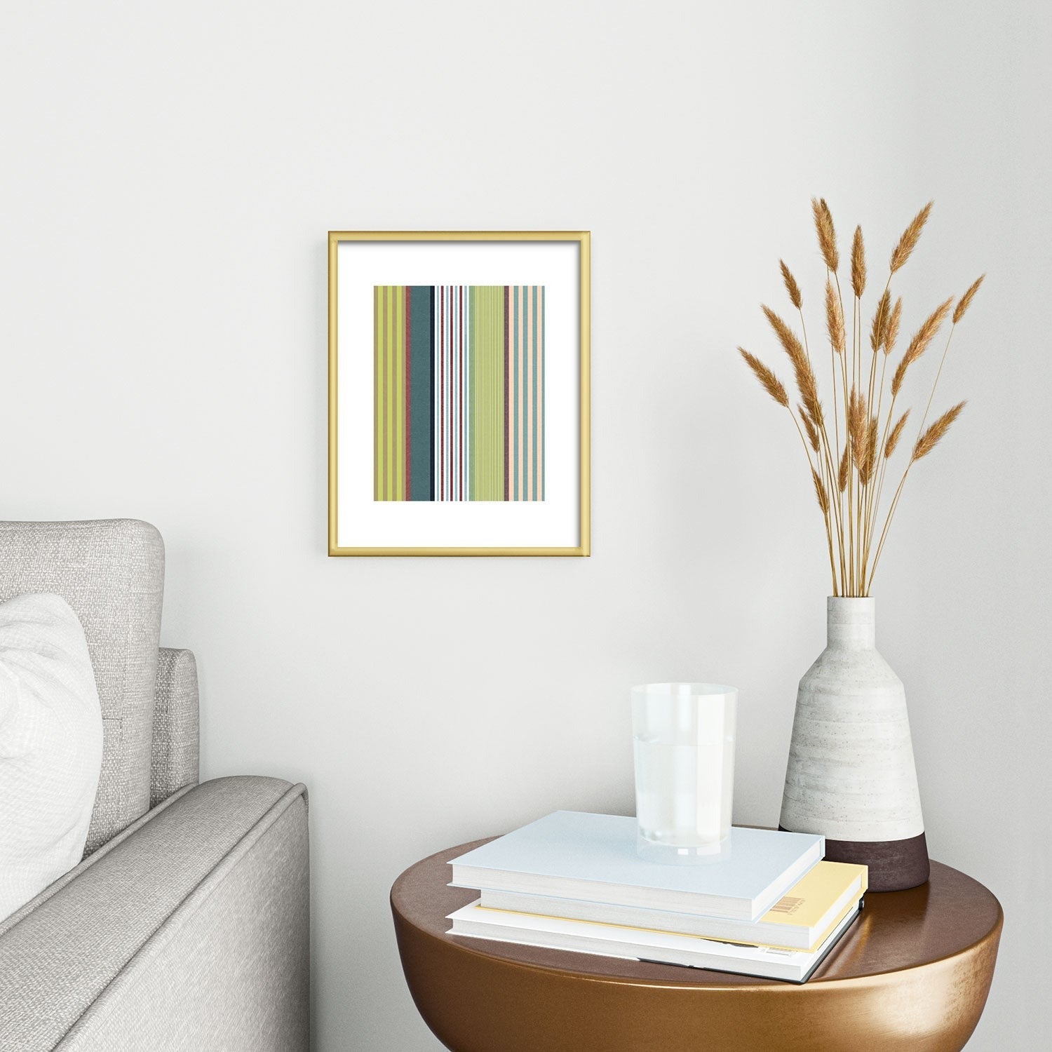 Marta Barragan Camarasa Colorful Stripe Delight Metal Framed Art Print