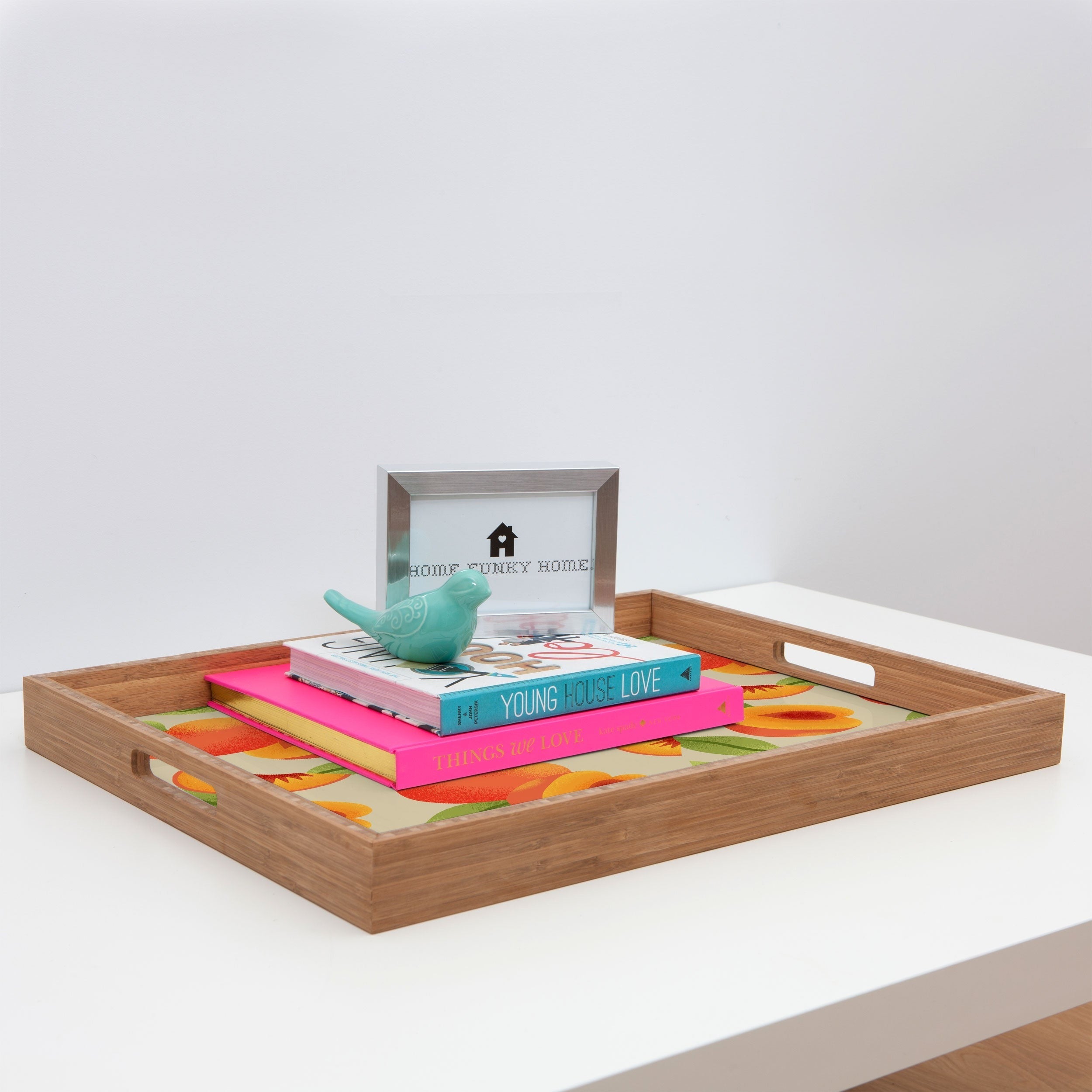 Jessica Molina Peach Pattern Rectangular Tray