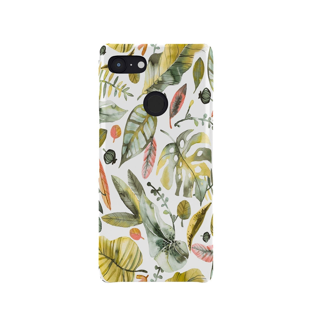Ninola Design Botanic Retreat Tropical Jungle Leaves Botanical Green Orange Phone Case